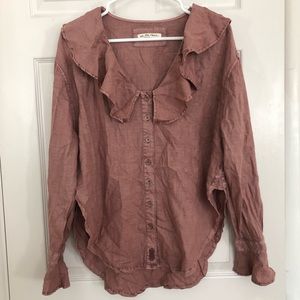 NWOT Free People Amber Ruffle Blouse